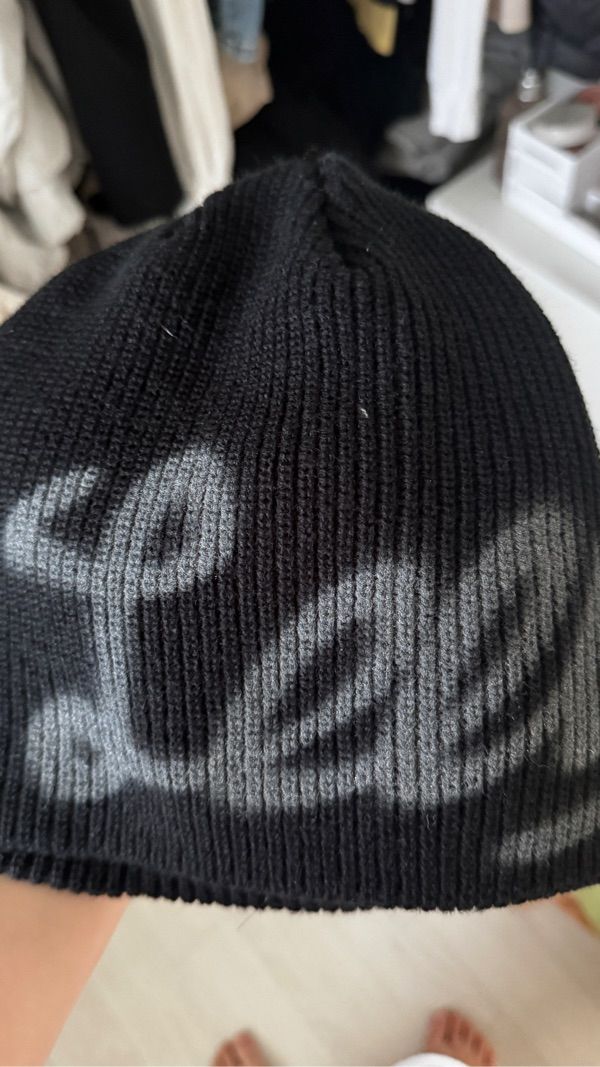 新品未使用 CLANE SOFT KNIT BEANIE ブラック OVERRIDE KNIT PUWA LOGO SHORT BEANIE | 57cm～59cm(98) BLACK