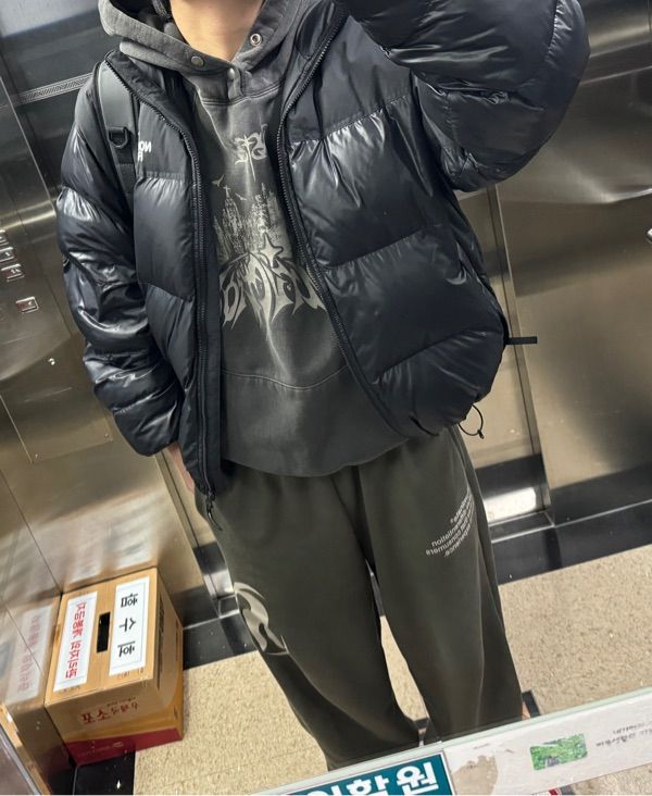 MUSINSA | CPGN STUDIO Restriction Pigment Snap Hoodie Smoke