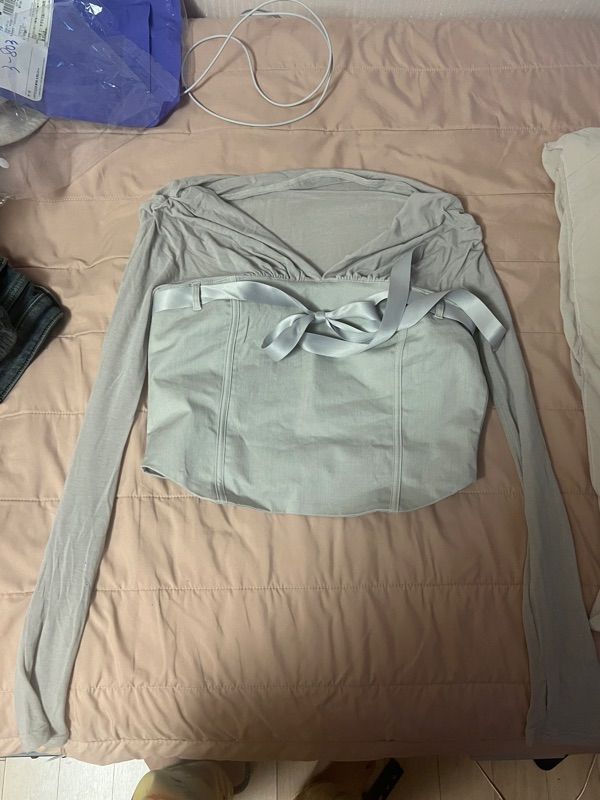 MUSINSA | NOT YOUR ROSE Miu Top (Gray)