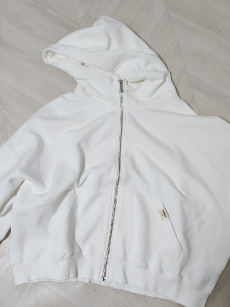 MUSINSA | GLOWNY G CLASSIC WASHED BOXY ZIP UP (WHITE)