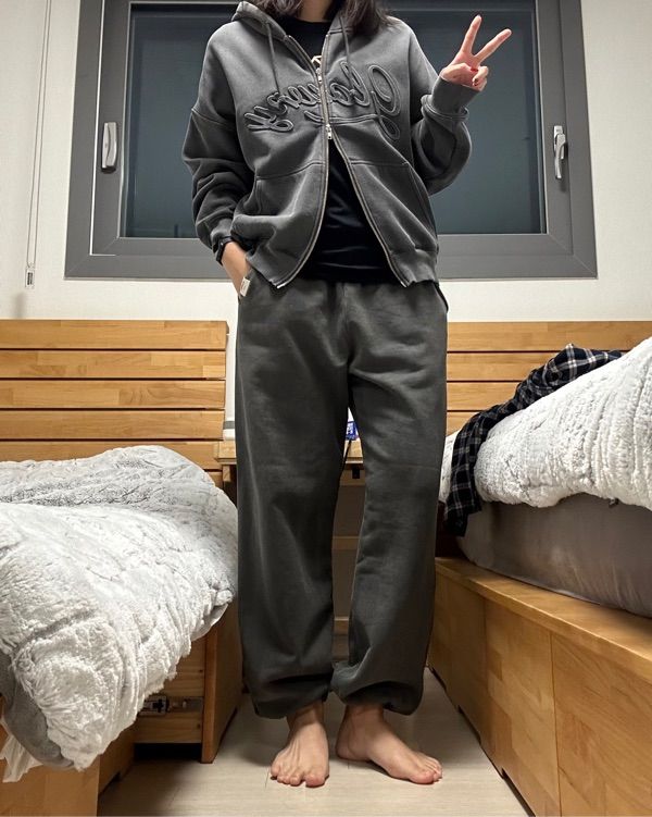 MUSINSA公式 | GLOWNY G CLASSIC WASHED SWEATPANTS (CHARCOAL)