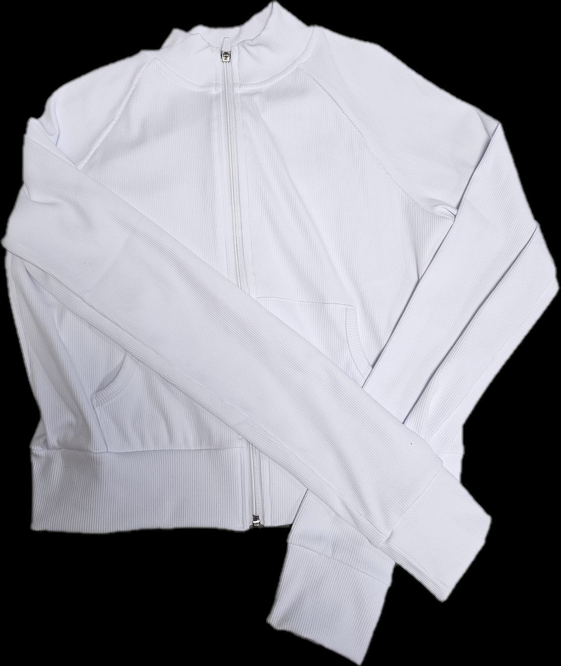 MUSINSA公式 | GLOWNY G CLASSIC RIB TRACK ZIP-UP (WHITE)