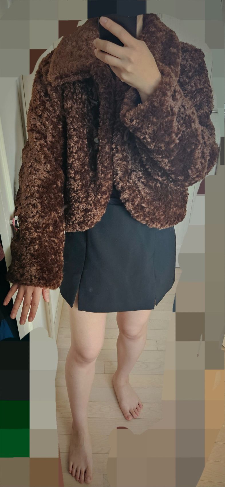 ★SOMEWHERE BUTTER ★ DUFFEL CROP FUR JACKET MUSINSA | SOMEWHEREBUTTER Duffel crop fur jacket - brown
