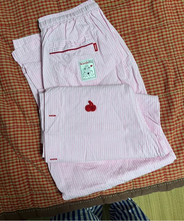 ☆送料・関税込☆KIRSH★CHERRY HOLIDAY STRIPE PAJAMAS SET★ MUSINSA | KIRSH Cherry Holiday Striped Pajama Set [Black]