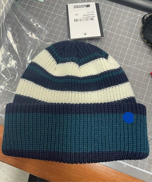 MUSINSA | YEYE Multi Stripe Beanie - Navy
