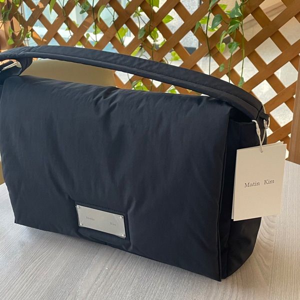 MUSINSA | MATIN KIM BIG PADDING MESSENGER BAG IN BLACK