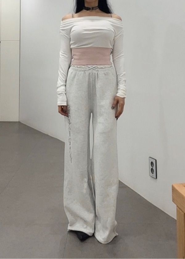 ◆BADBLOOD◆ Pure Lace Trim Jogger Ash Gray MUSINSA | BADBLOOD Pure Lace Trim Jogger - Ash Gray