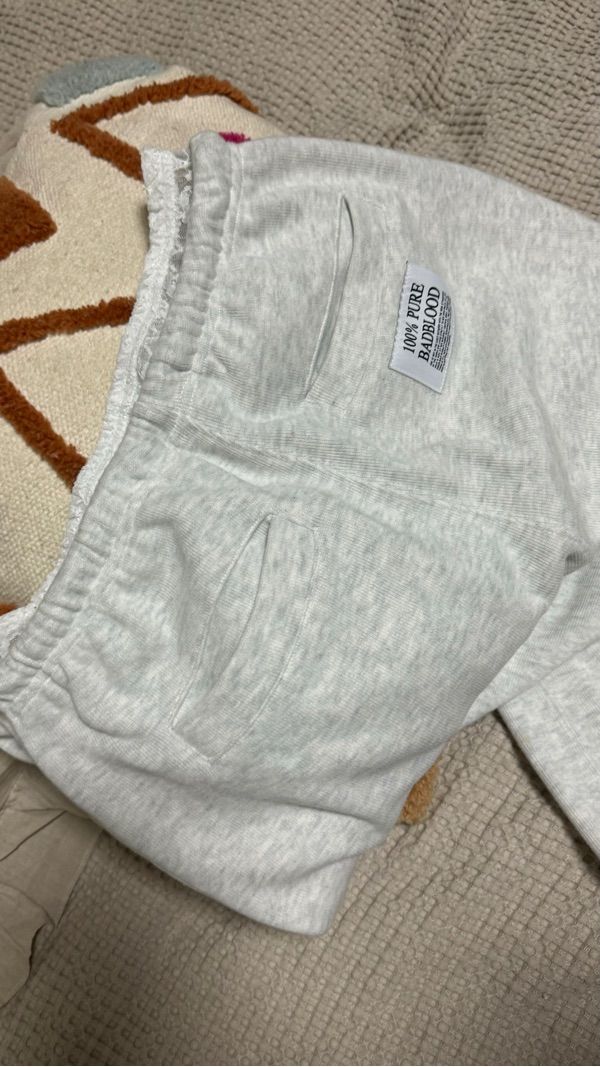 MUSINSA | BADBLOOD Pure Lace Trim Jogger - Ash Gray