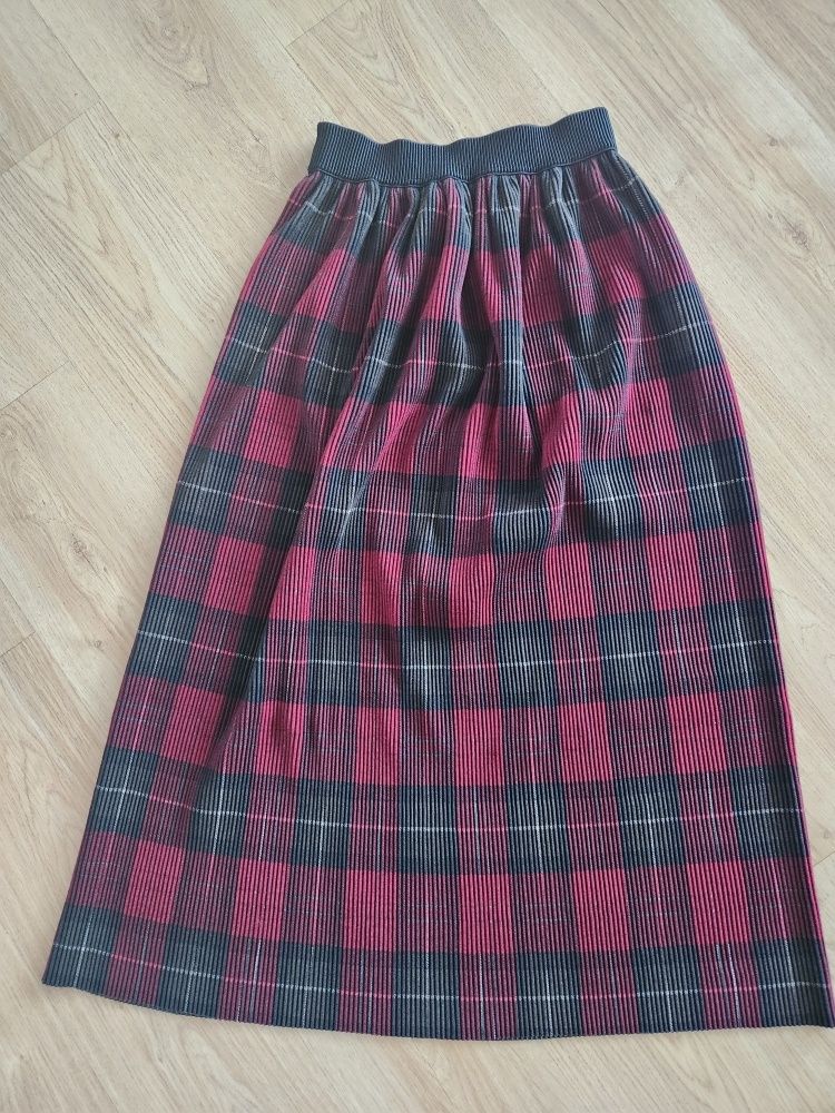 【WONDER WONDER】[Brushed] Carin vintage check maxi long SK Carine Vintage Checkered Maxi Long Skirt - WONDER WONDER