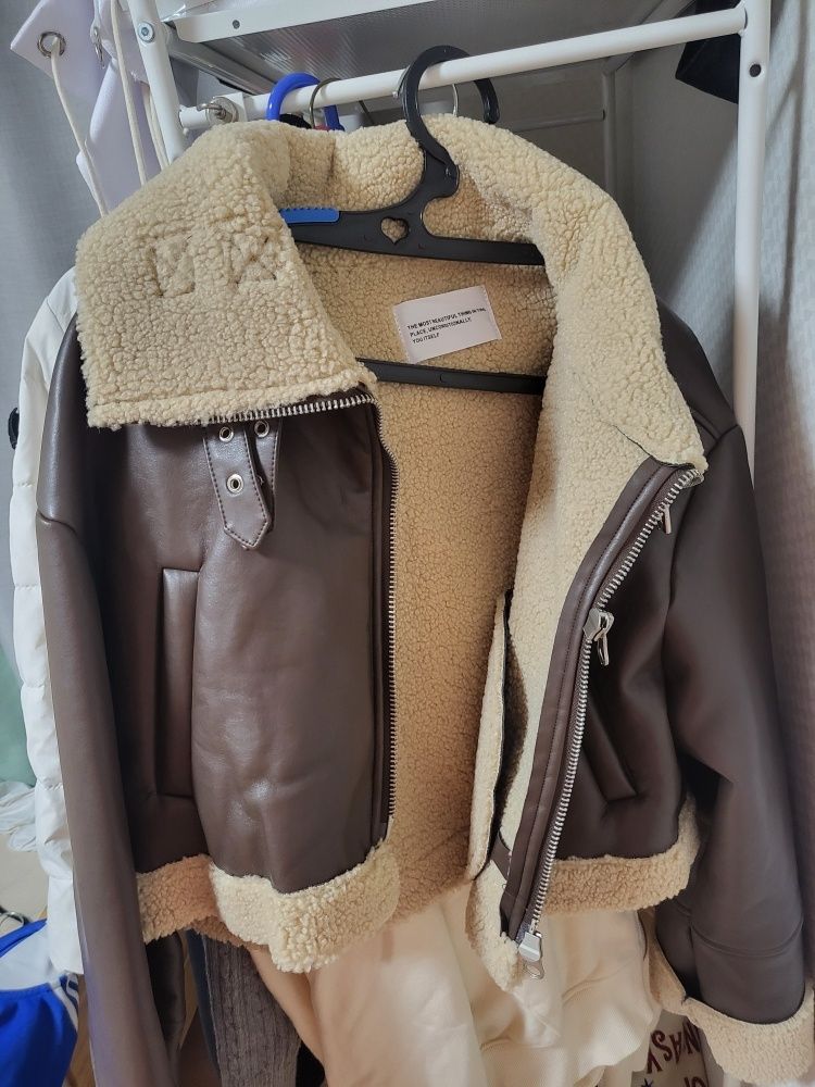 ジャケット [PLACE STUDIO] VEGAN LEATHER WOOL FLEECE BELTED CROP JACKET MUSINSA | PLACE STUDIO Vegan Leather Fleece Belted Crop