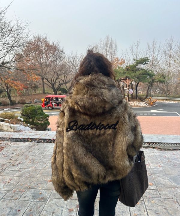 MUSINSA | BADBLOOD Naja fur jacket - black
