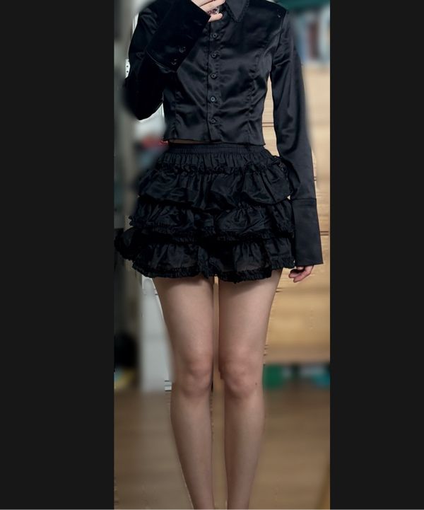 MUSINSA | ROUGHNECK tutu pants skirt black