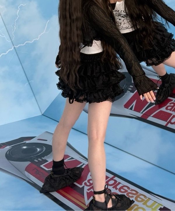 MUSINSA | ROUGHNECK tutu pants skirt black