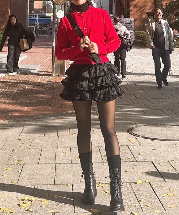 MUSINSA | ROUGHNECK Tutu Pants Skirt Black