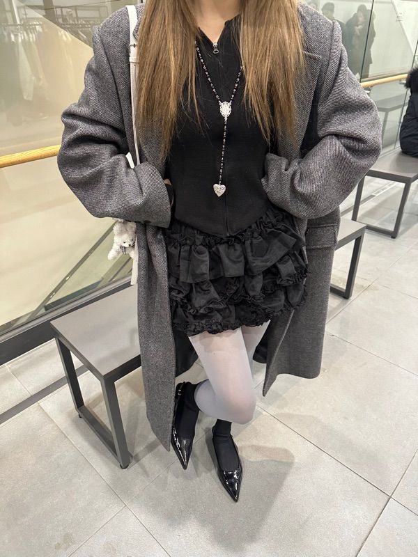 MUSINSA | ROUGHNECK tutu pants skirt black