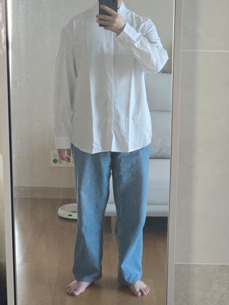 ★MUSINSA STANDARD★ Relaxed soft poplin shirt white MMESH10 MUSINSA | MUSINSA STANDARD Relaxed Fit Minimal Modal Shirt