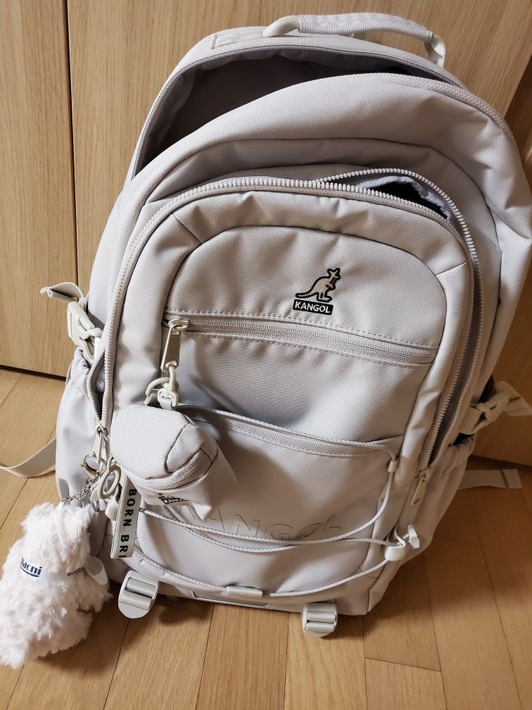 MUSINSA | KANGOL Ultra String Backpack 1451 Light Gray