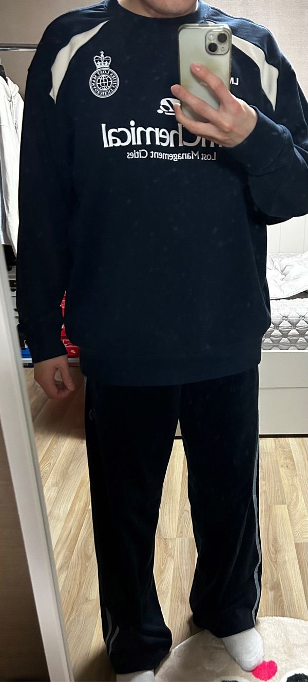 MUSINSA | LMC CHEMICAL SOCCER SWEATSHIRT navy