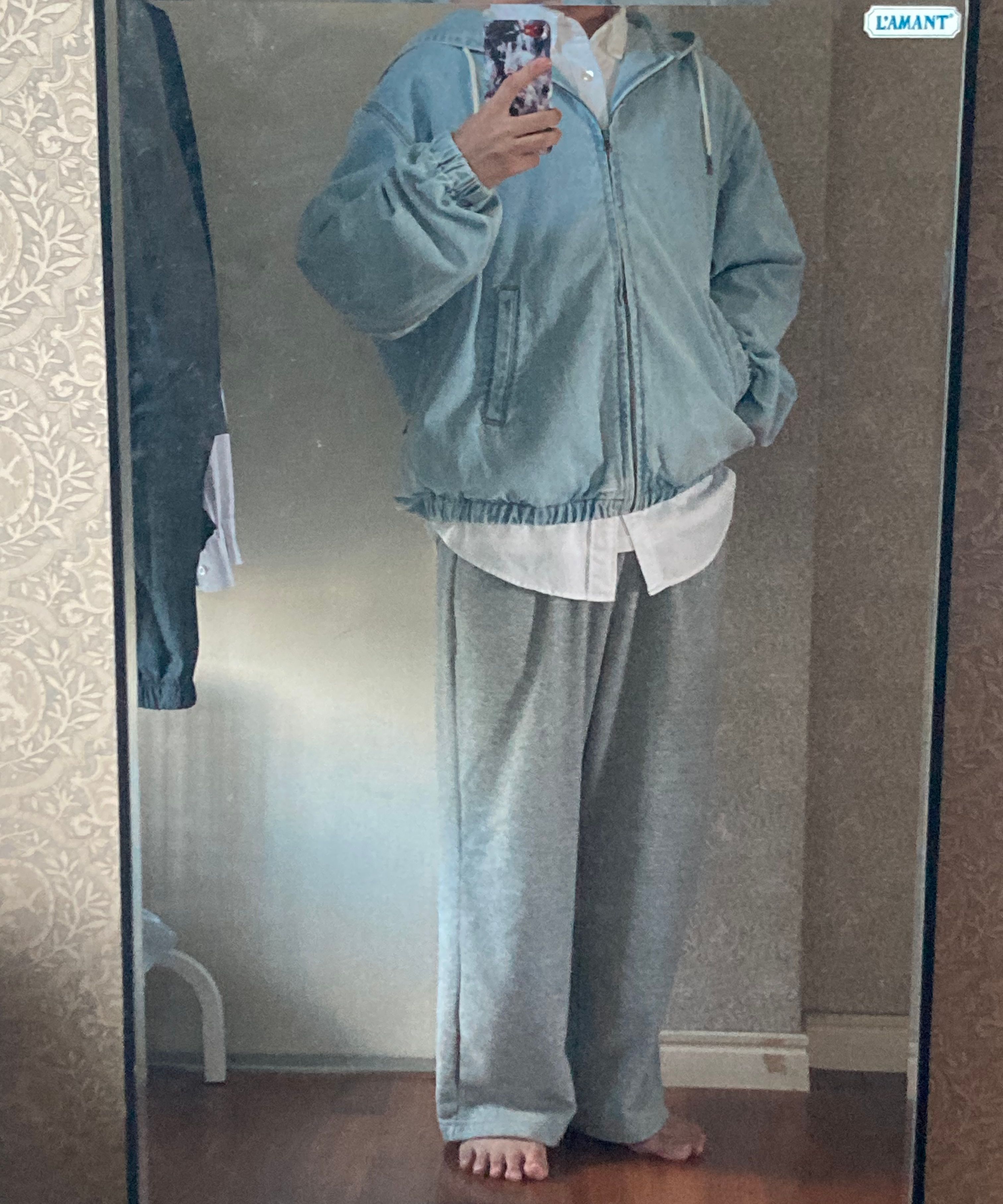 ジャケット LMC GOTHIC DENIM HOODIE JACKET light blue 0LM24SJK104LBL GOTHIC DENIM HOODIE JACKET light blue - LMC | 엘엠씨