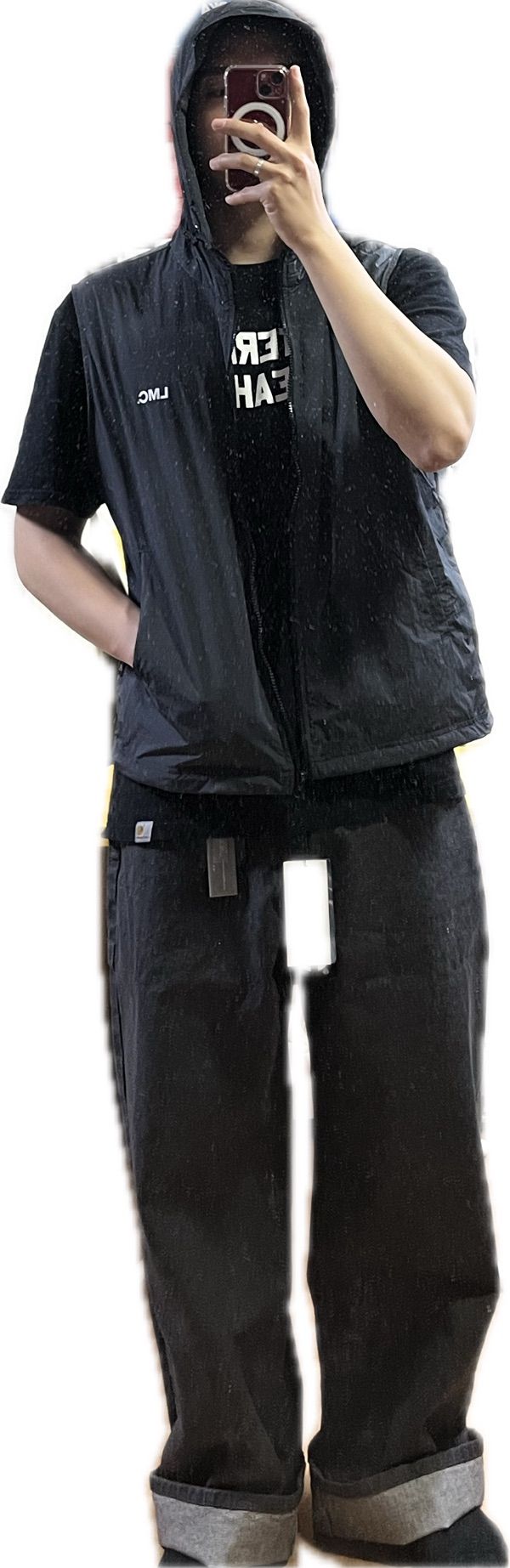 MUSINSA | LMC OG NYLON HOODIE VEST charcoal