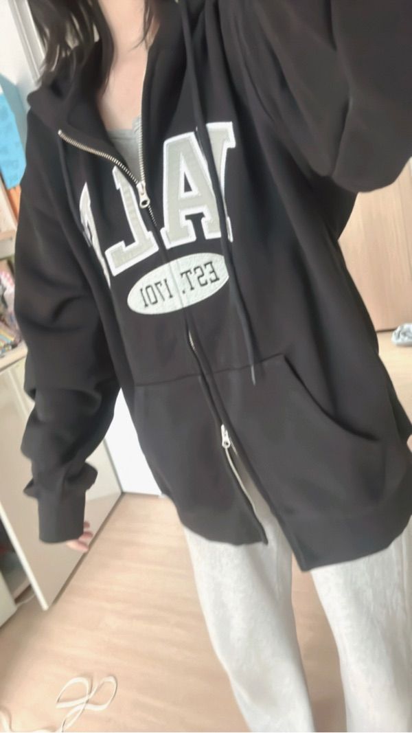MUSINSA | YALE 2 TONE ARCH HOODIE ZIP-UP BLACK