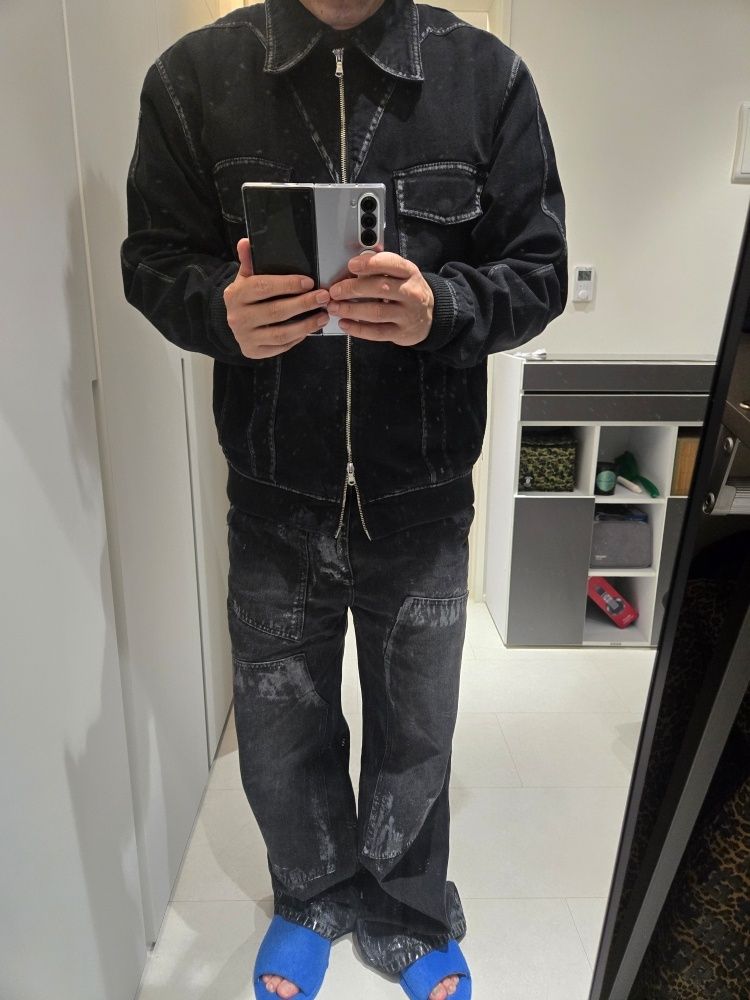 MUSINSA | XTONZ XJ108 Line Washed Cotton Jacket (BLACK)
