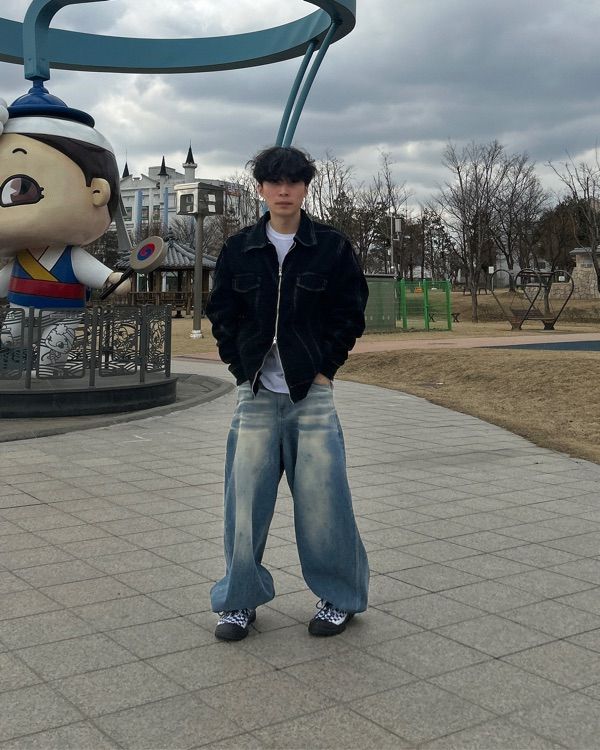 MUSINSA | XTONZ XJ108 Line Washed Cotton Jacket (BLACK)