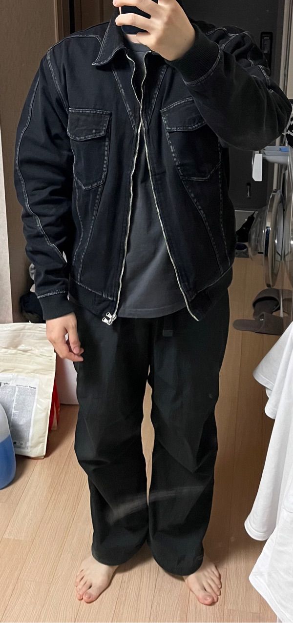 MUSINSA | XTONZ XJ108 Line Washed Cotton Jacket (BLACK)