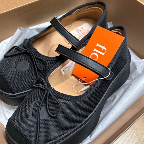 MUSINSA | flct Glow platform mary jane_Mesh black