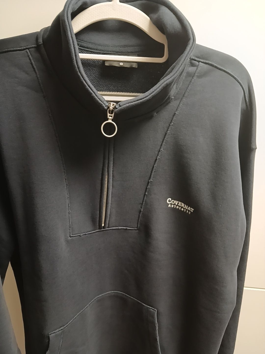 スウェット・トレーナー COVERNAT Damage Half Zip-up Man to Man Navy Covernat Unisex Distressed Half Zipup Sweatshirt Navy