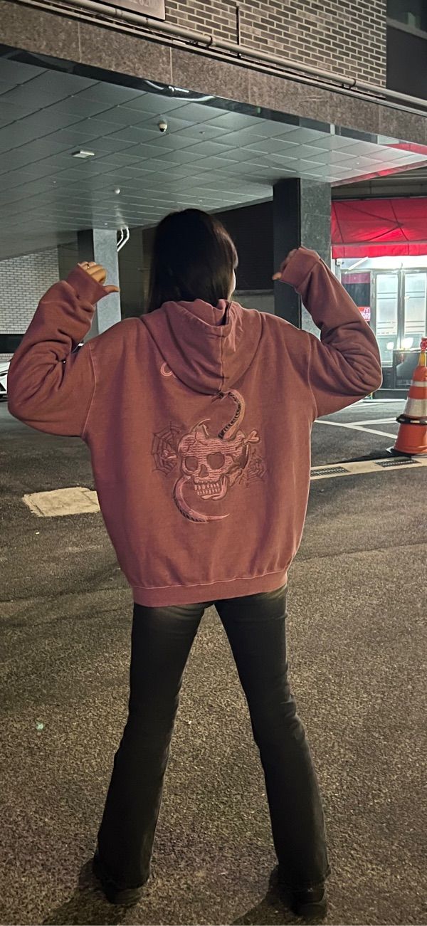 MUSINSA | CPGN STUDIO [2-WAY] Skull Web Pigment Hood Zip-up