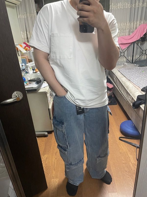 MUSINSA | MUSINSA STANDARD Wide multi-pocket cargo denim