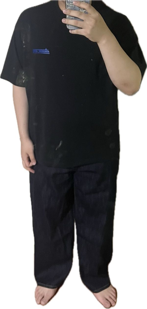 MUSINSA | MUSINSA STANDARD Linen-like extra wide denim pants