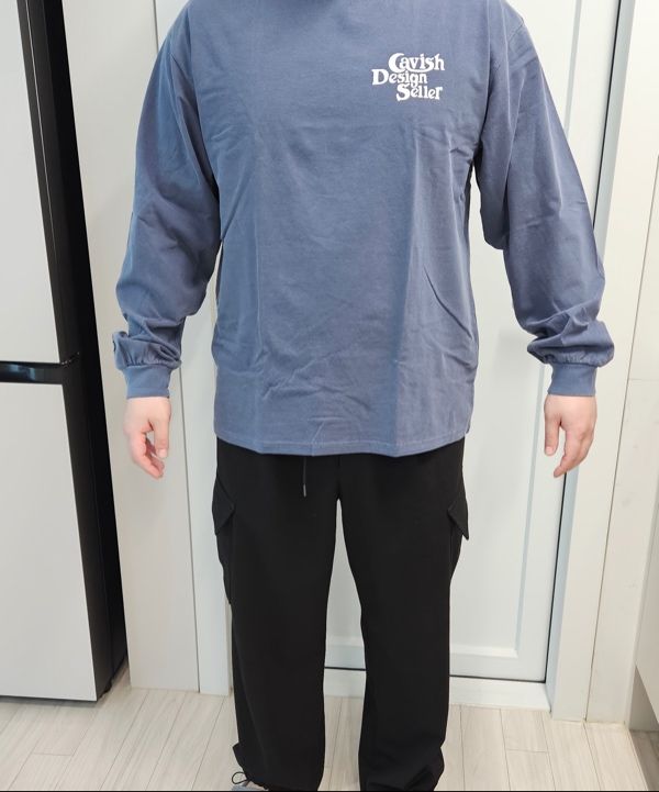 MUSINSA | CAVISH PIGMENT SELLER LOGO LS TEE BLUE(CV2ESUT552A)