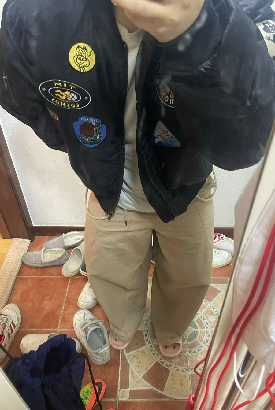 MUSINSA | TIMCOMIX TIM COSMOS PATCH MA-1 JACKET BLACK