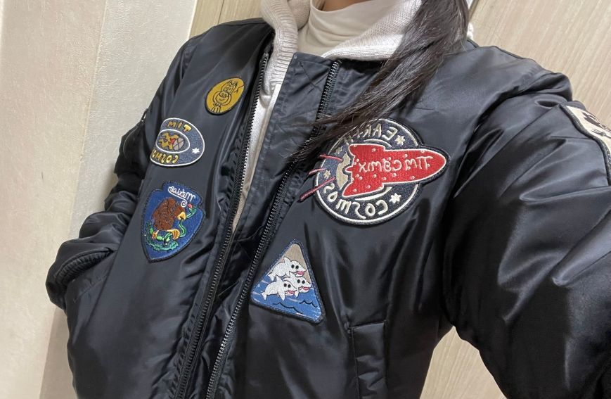MUSINSA | TIMCOMIX TIM COSMOS PATCH MA-1 JACKET BLACK