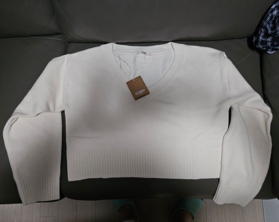 ★GLOWNY★ G CLASSIC VNECK LONG SLEEVE (GRAY) G CLASSIC V-NECK SLIM KNIT PULLOVER (GRAY) - GLOWNY