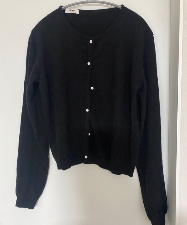 MUSINSA | GLOWNY G CLASSIC LOOSE FIT CARDIGAN (BLACK)