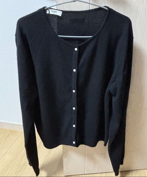 MUSINSA | GLOWNY G CLASSIC LOOSE FIT CARDIGAN (BLACK)