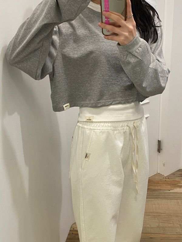 ☆韓国の人気☆【GLOWNY】☆G CLASSIC SOFT CROP LONG SLEEV.E☆ MUSINSA公式 | GLOWNY G CLASSIC SOFT CROP LONG SLEEVE (GRAY)
