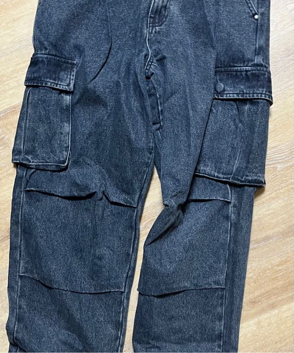 DIMITRI BLACK★ONE-TUCK PARASUIT CARGO DENIM PANTS ★3色 DIMITRI BLACK) ONE-TUCK PARASUIT CARGO DENIM PANTS | 3