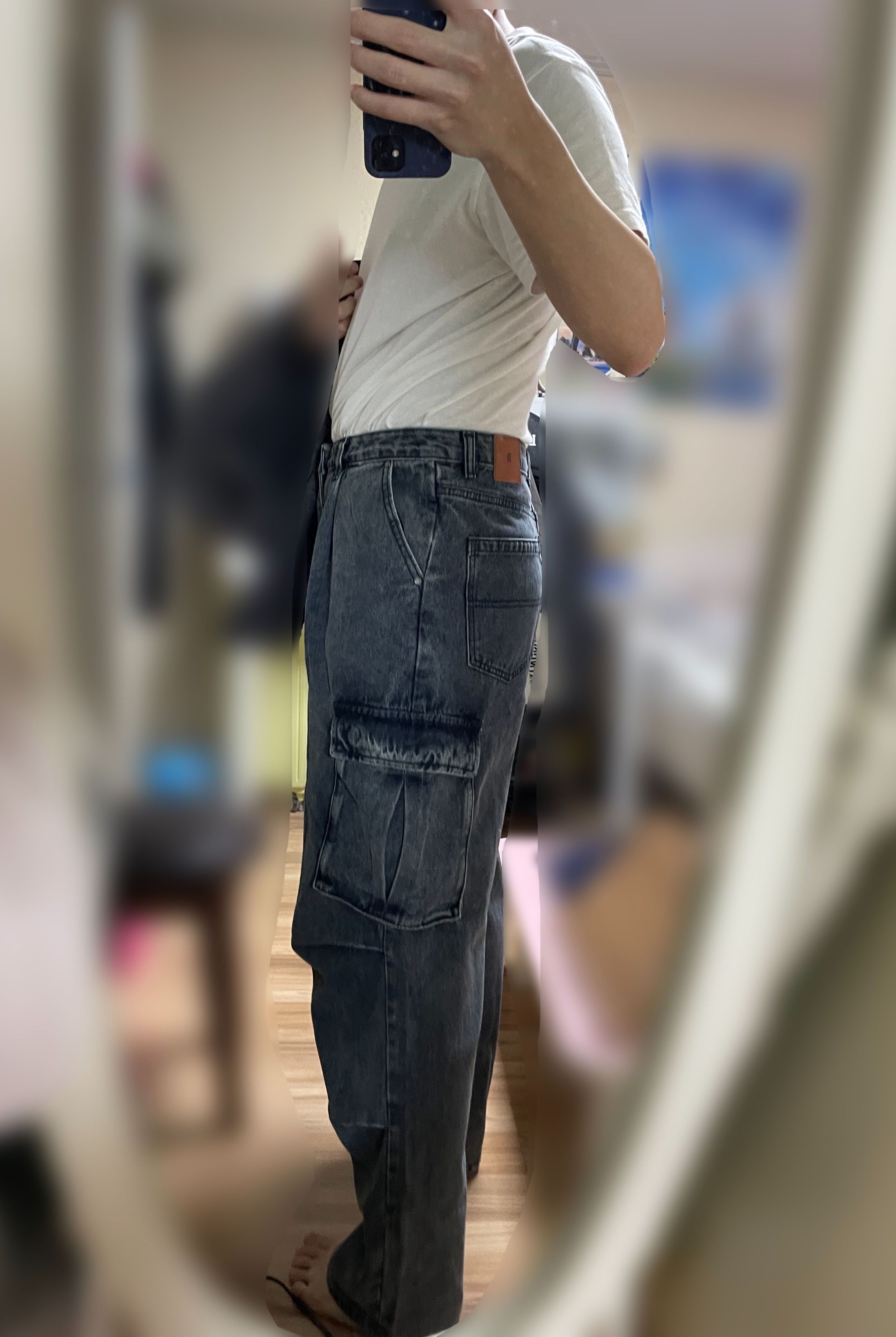 DIMITRI BLACK★ONE-TUCK PARASUIT CARGO DENIM PANTS ★3色 DIMITRI BLACK) ONE-TUCK PARASUIT CARGO DENIM PANTS | 3
