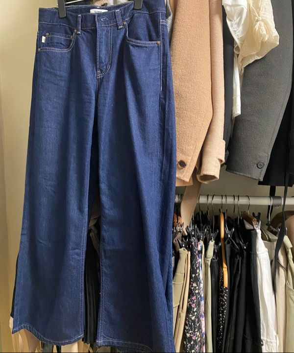 MUSINSA公式 | GLOWNY 901 LOW-RISE WIDE LEG JEANS (DEEP BLUE)