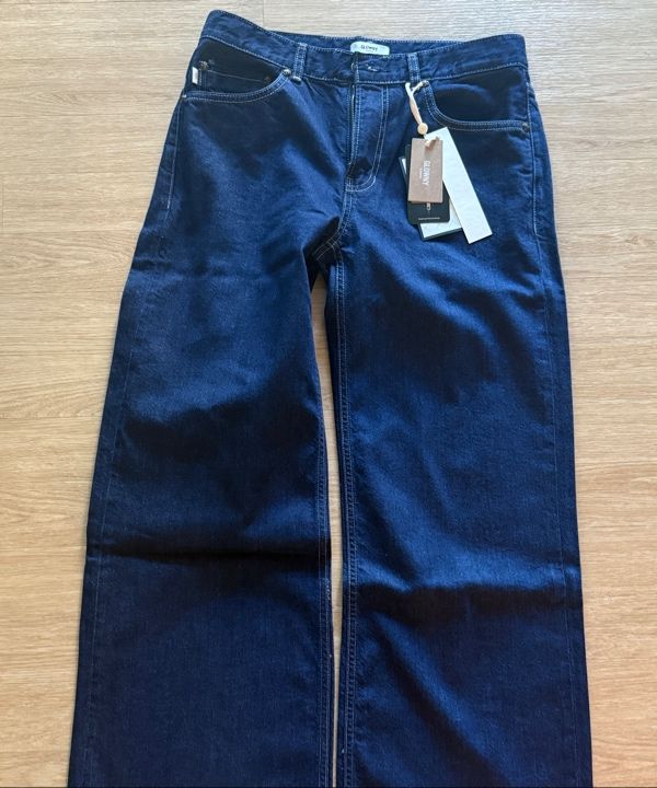 MUSINSA | GLOWNY 901 LOW-RISE WIDE LEG JEANS (DEEP BLUE)