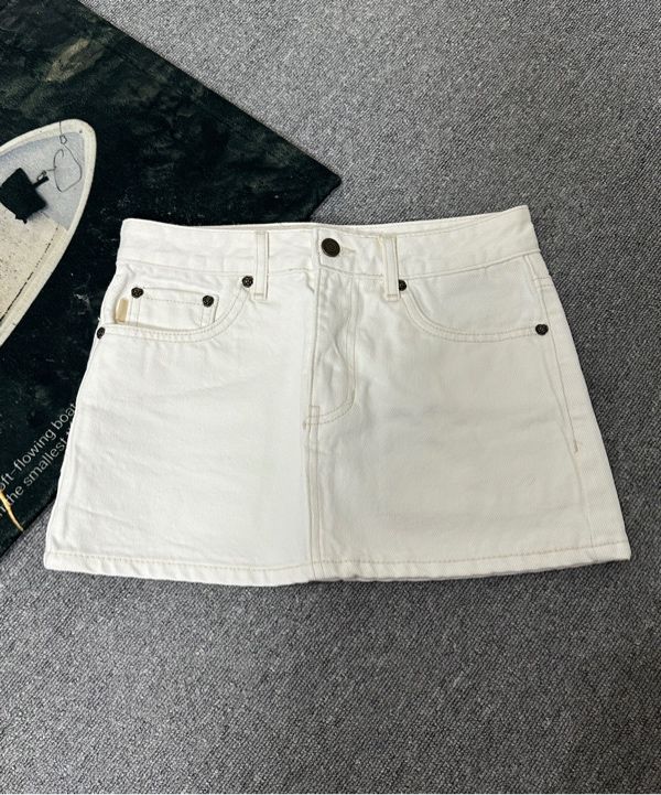 MUSINSA公式 | GLOWNY 99 LOW-RISE MINI SKIRT (WHITE)