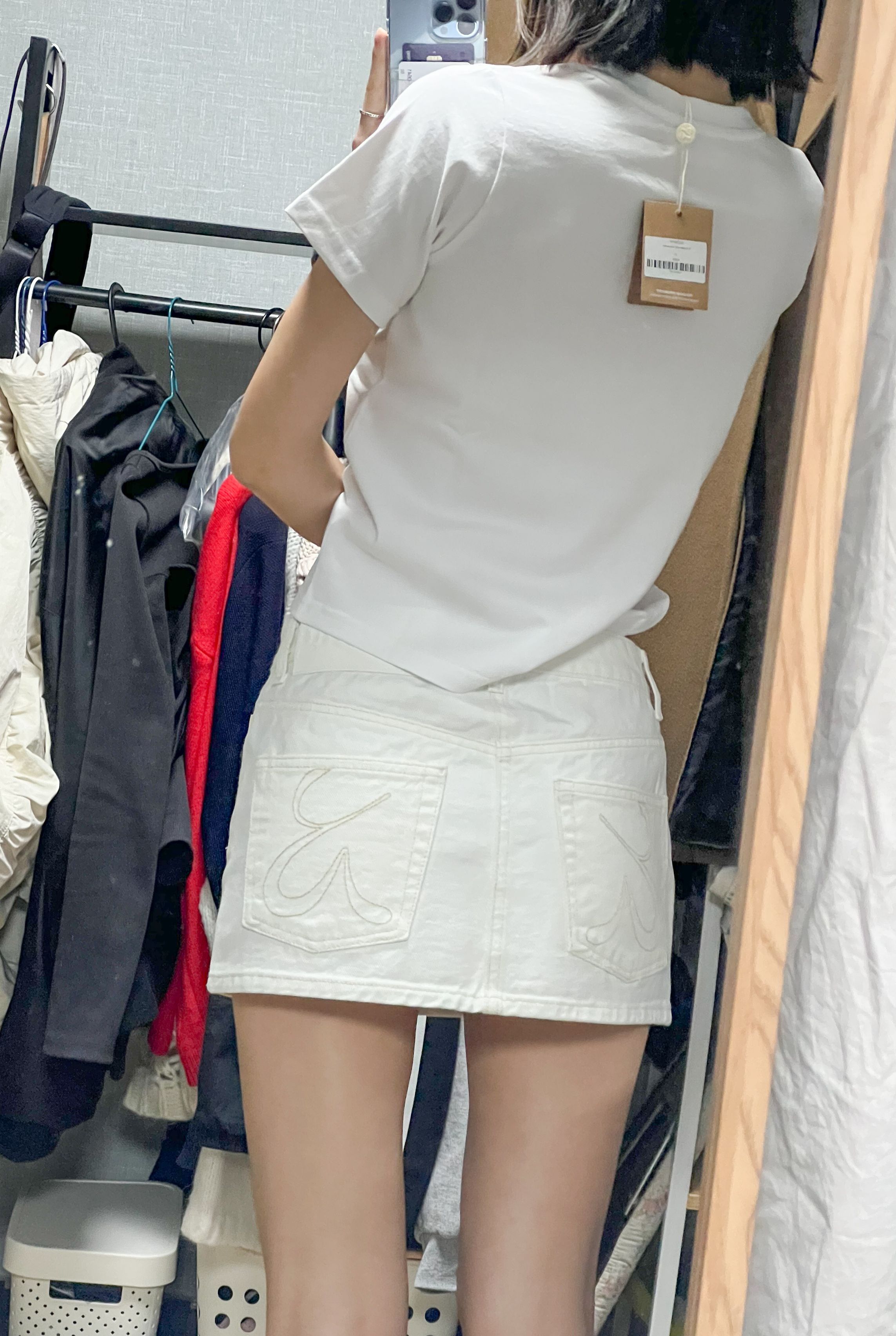 MUSINSA | GLOWNY 99 LOW-RISE MINI SKIRT (BLUE)