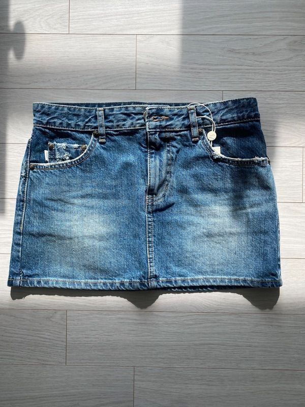 MUSINSA | GLOWNY 99 LOW-RISE MINI SKIRT (BLUE)