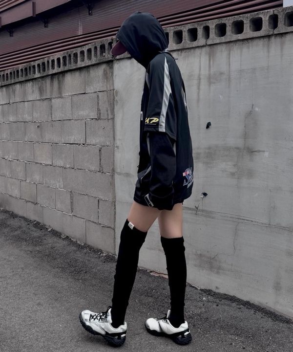MUSINSA | GLOWNY EVERYDAY KNEE HIGH SOCKS (BLACK)