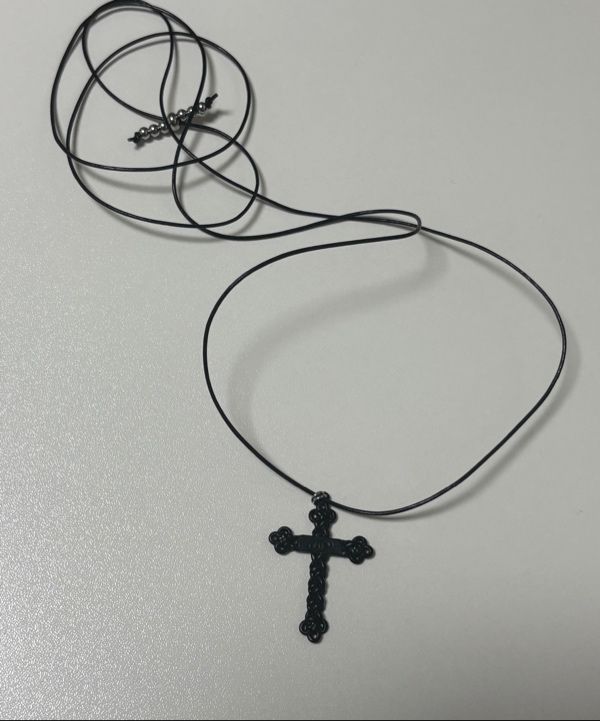 ★SENTIMENTS★ NO.475 [BLACK] KNOT CROSS LEATHER NECKLACE MUSINSA | SENTIMENTS NO.475 [SILVER] KNOT CROSS LEATHER NECKLACE