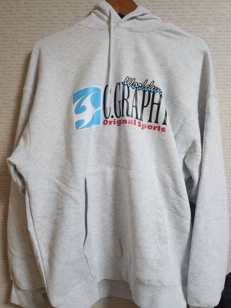 MUSINSA | Codegraphy C.GRAPHY ARC logo overfit hoodie_dark blue